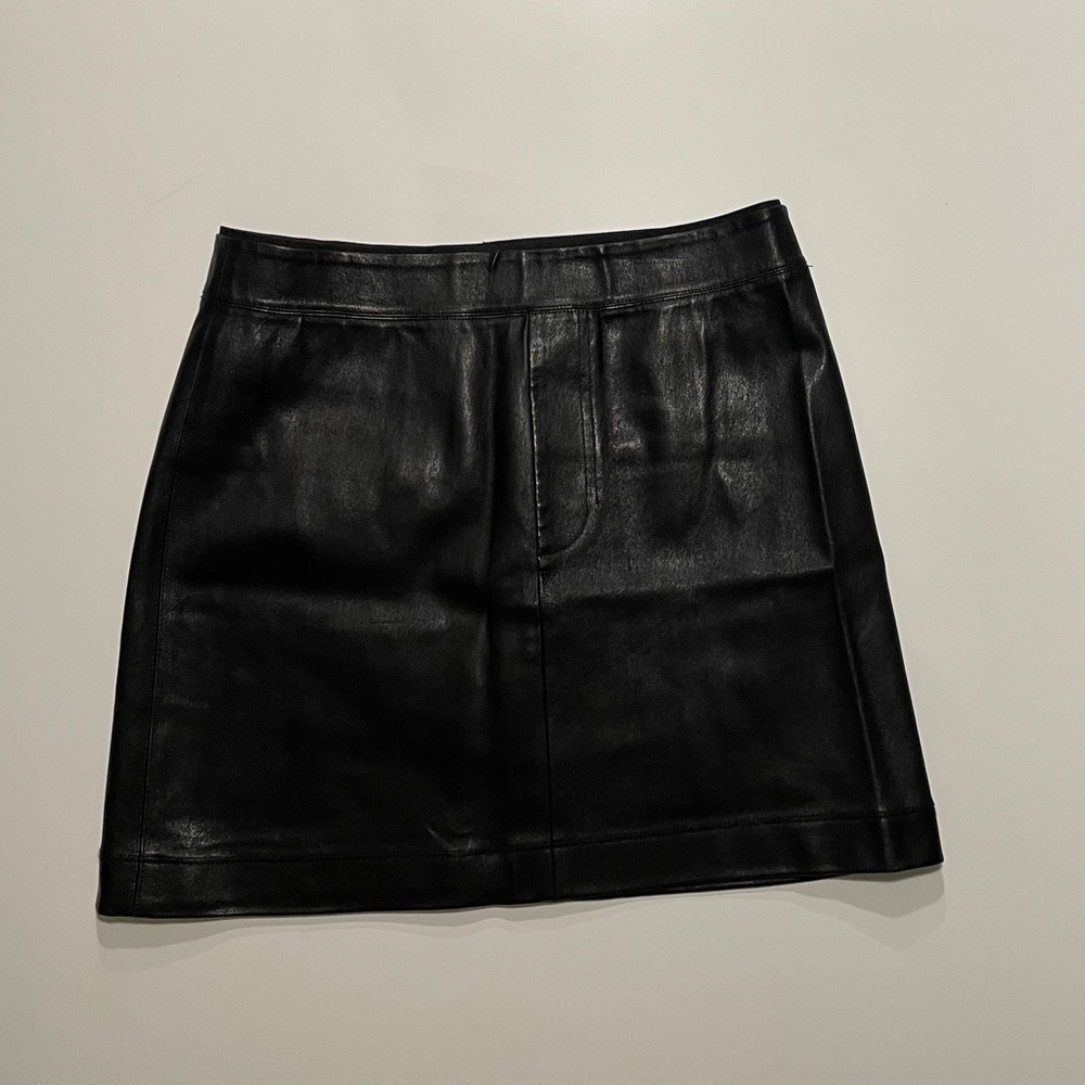 Helmut Lang Black Leather Mini Skirt